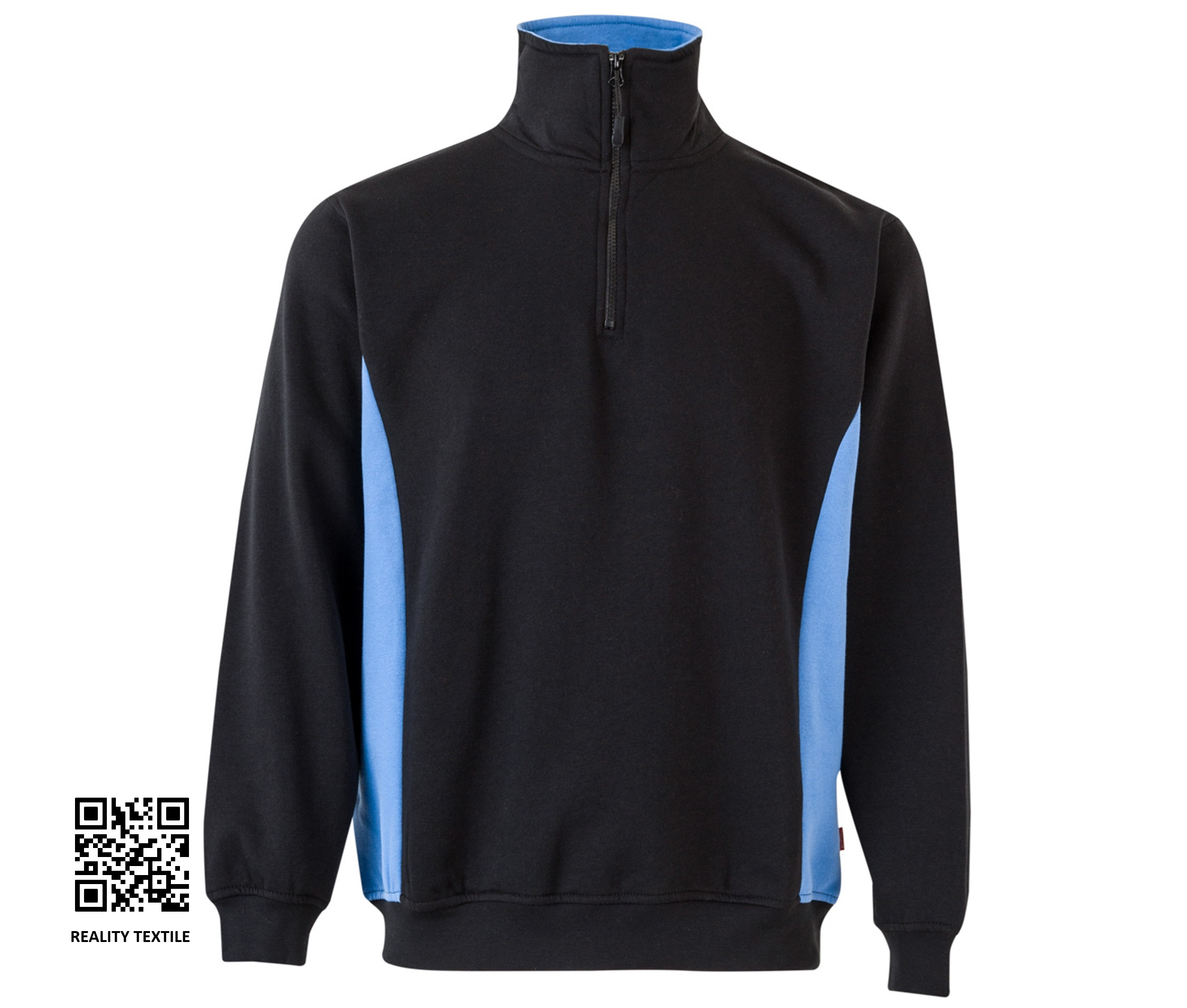 SUDADERA BICOLOR CREMALLERA EN EL CUELLO
