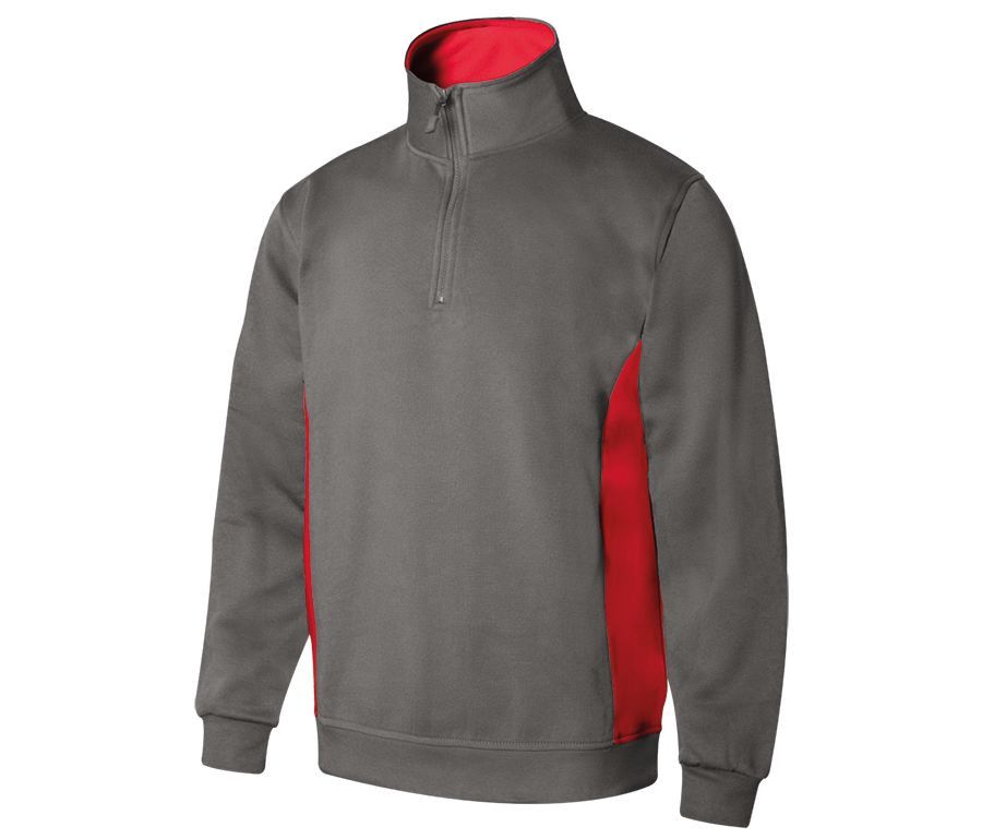 SUDADERA BICOLOR CREMALLERA EN EL CUELLO