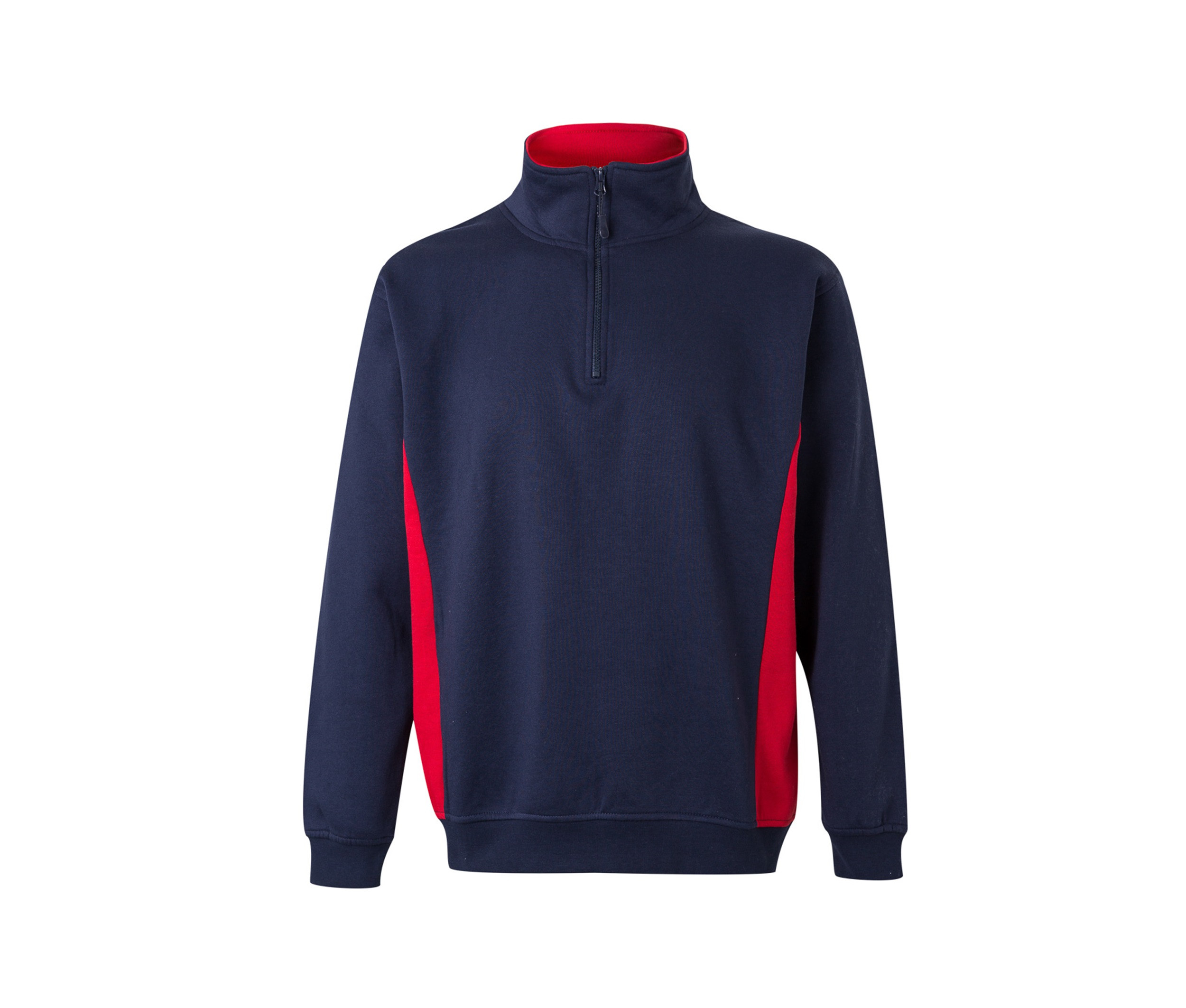 SUDADERA BICOLOR CREMALLERA EN EL CUELLO